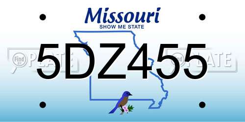 5DZ455 Missouri License Plate