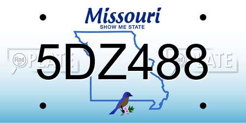 5DZ488 Missouri License Plate