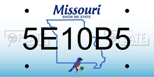 5E10B5 Missouri License Plate
