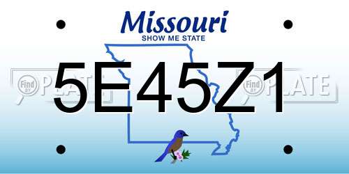5E45Z1 Missouri License Plate