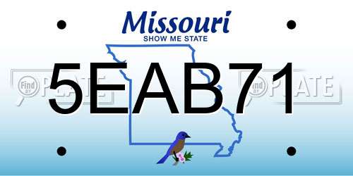 5EAB71 Missouri License Plate