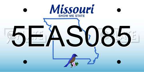 5EAS085 Missouri License Plate