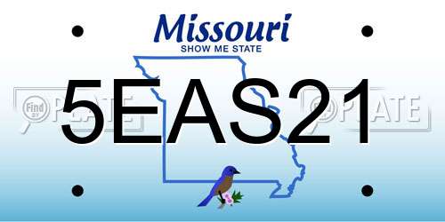 5EAS21 Missouri License Plate