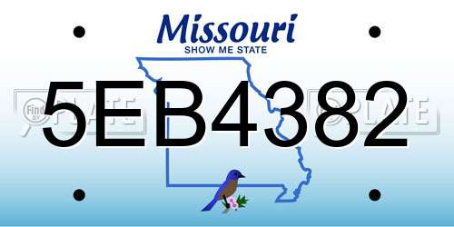 5EB4382 Missouri License Plate
