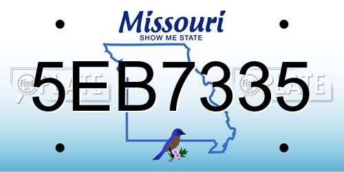 5EB7335 Missouri License Plate
