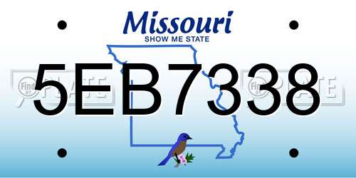 5EB7338 Missouri License Plate