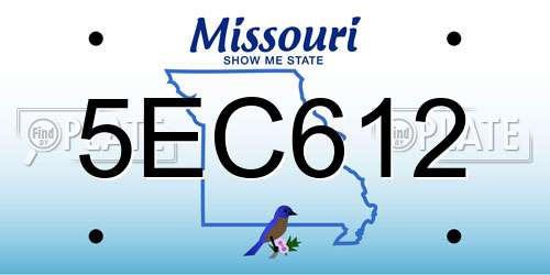 5EC612 Missouri License Plate