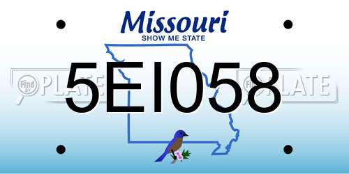 5EI058 Missouri License Plate