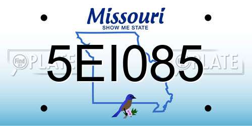 5EI085 Missouri License Plate
