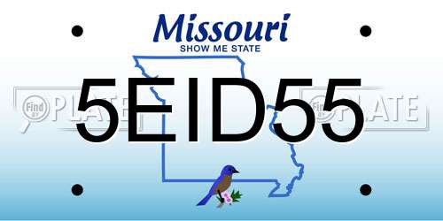 5EID55 Missouri License Plate