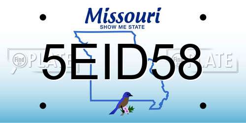 5EID58 Missouri License Plate
