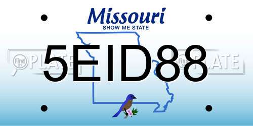 5EID88 Missouri License Plate