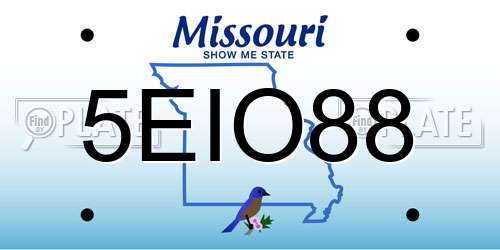 5EIO88 Missouri License Plate