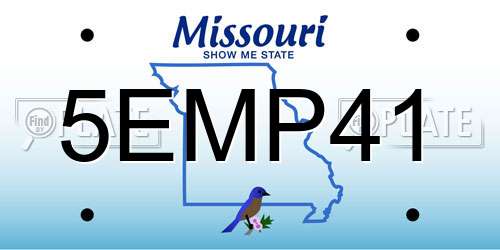 5EMP41 Missouri License Plate
