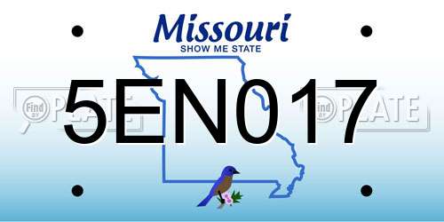 5EN017 Missouri License Plate
