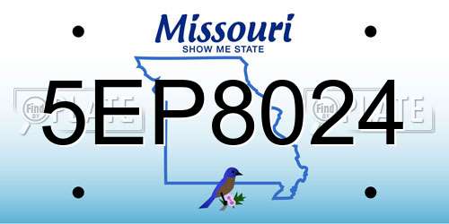 5EP8024 Missouri License Plate
