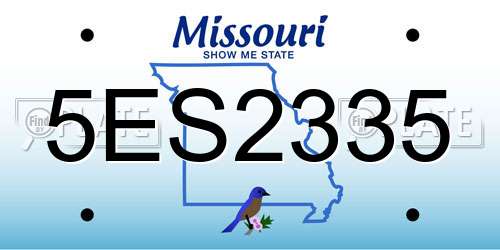 5ES2335 Missouri License Plate
