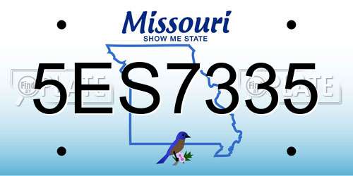 5ES7335 Missouri License Plate