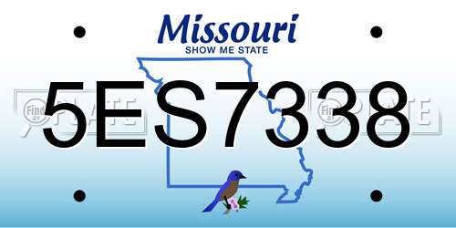 5ES7338 Missouri License Plate