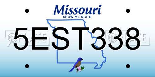 5EST338 Missouri License Plate