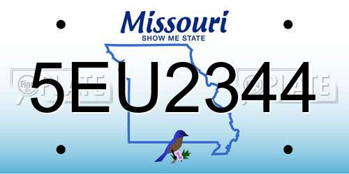 5EU2344 Missouri License Plate