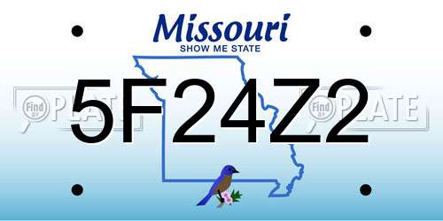 5F24Z2 Missouri License Plate