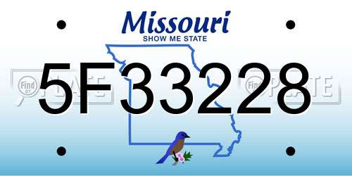 5F33228 Missouri License Plate