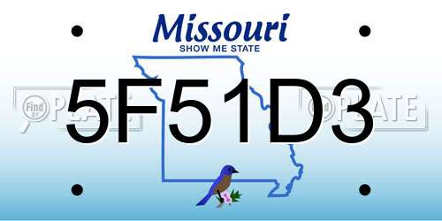 5F51D3 Missouri License Plate