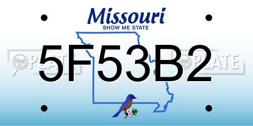 5F53B2 Missouri License Plate