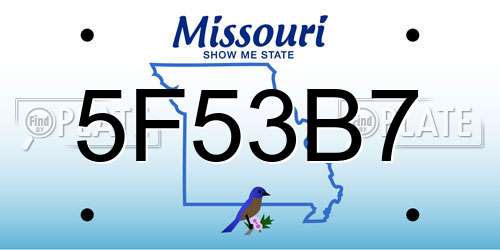 5F53B7 Missouri License Plate