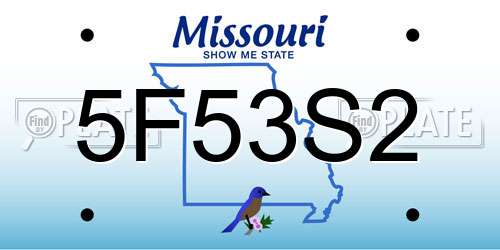 5F53S2 Missouri License Plate