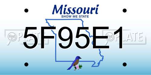 5F95E1 Missouri License Plate