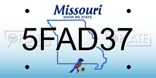 5FAD37 Missouri License Plate