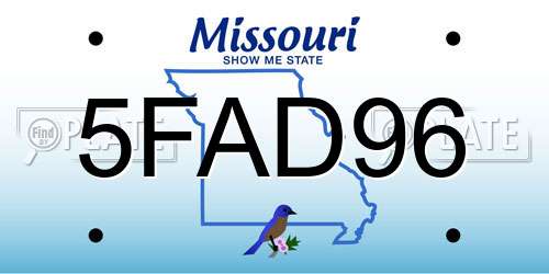 5FAD96 Missouri License Plate