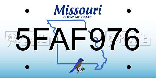 5FAF976 Missouri License Plate