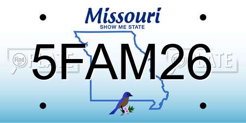 5FAM26 Missouri License Plate