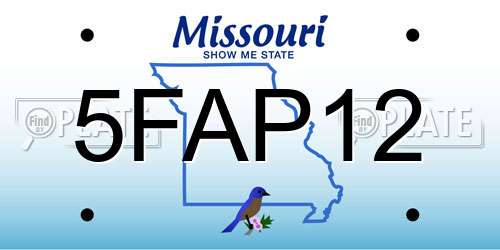 5FAP12 Missouri License Plate