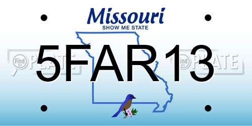 5FAR13 Missouri License Plate