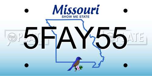 5FAY55 Missouri License Plate