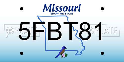 5FBT81 Missouri License Plate