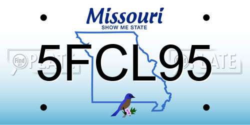 5FCL95 Missouri License Plate