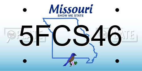 5FCS46 Missouri License Plate