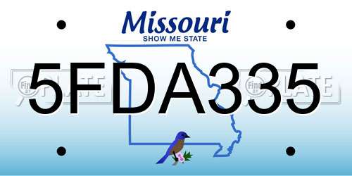 5FDA335 Missouri License Plate