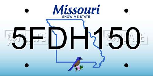 5FDH150 Missouri License Plate