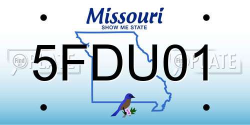 5FDU01 Missouri License Plate