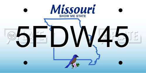 5FDW45 Missouri License Plate