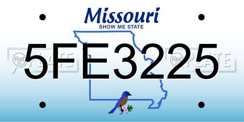 5FE3225 Missouri License Plate