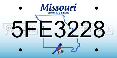 5FE3228 Missouri License Plate