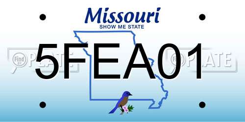 5FEA01 Missouri License Plate