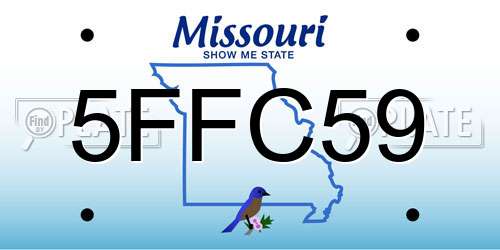 5FFC59 Missouri License Plate